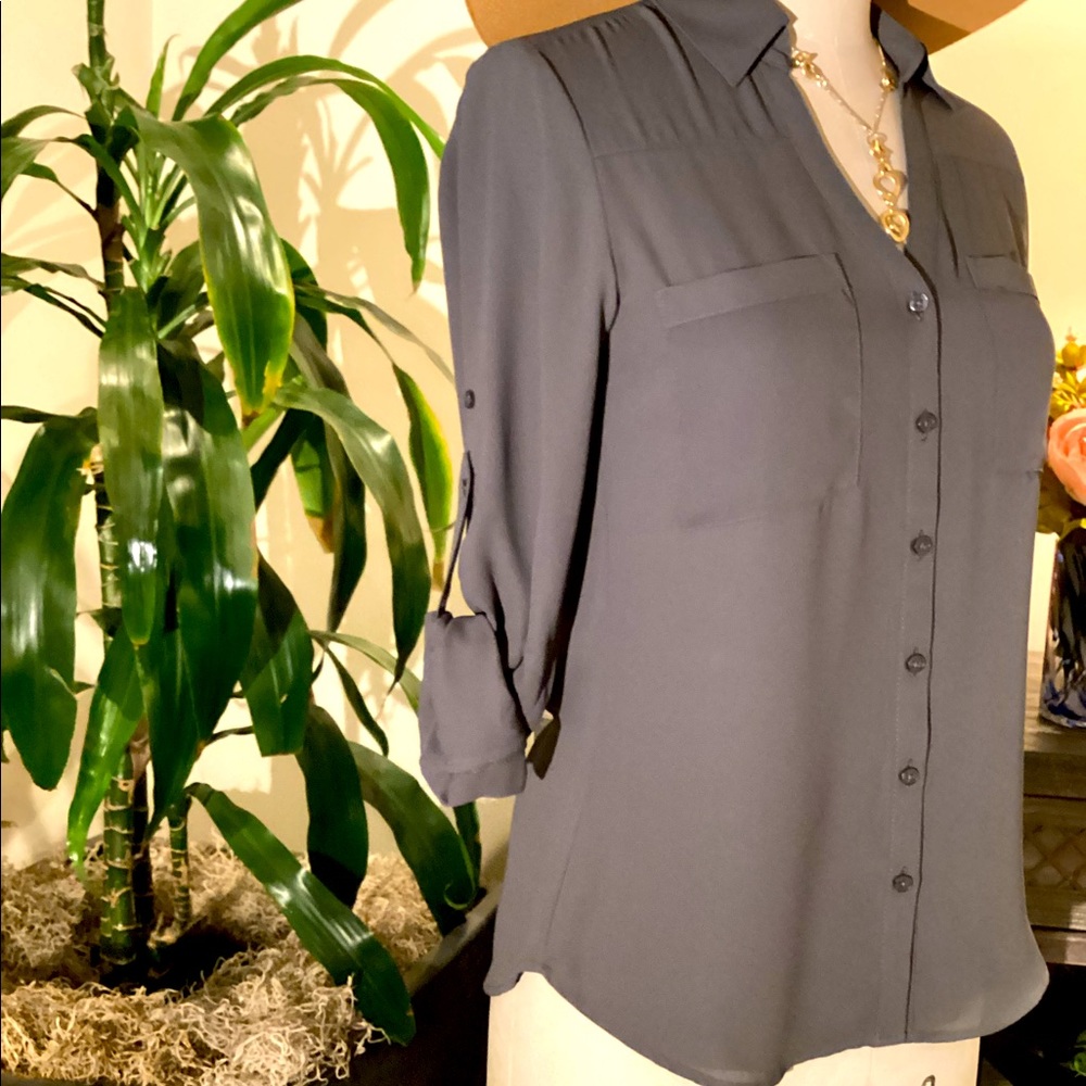 Express Olive Green Portofino Slim Fit Shirt